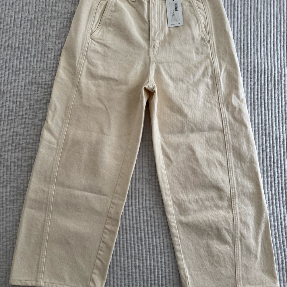 NWT Apiece Apart Cropped Meridian Jean - Ecru - Size 29 - Picture 8 of 9